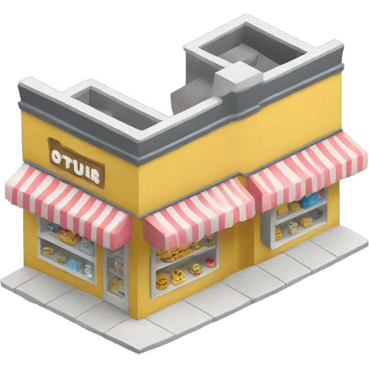 isometric row of shops emoji