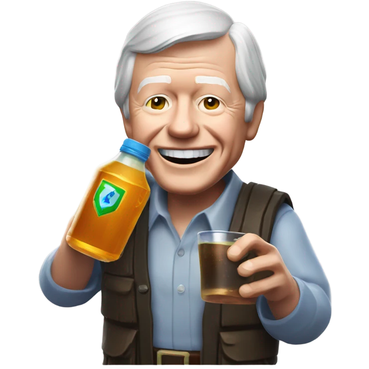 Jimmy Carter drinking a Fortnite shield potion bottle emoji