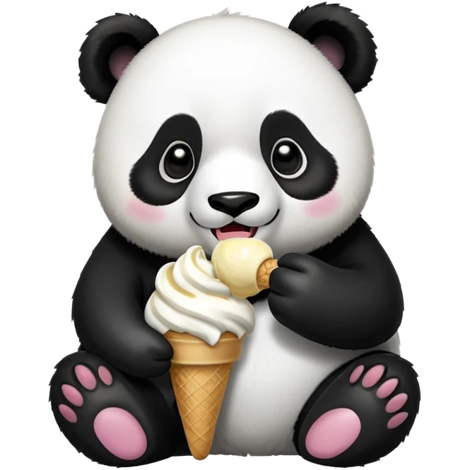 Panda eating ice cream emoji