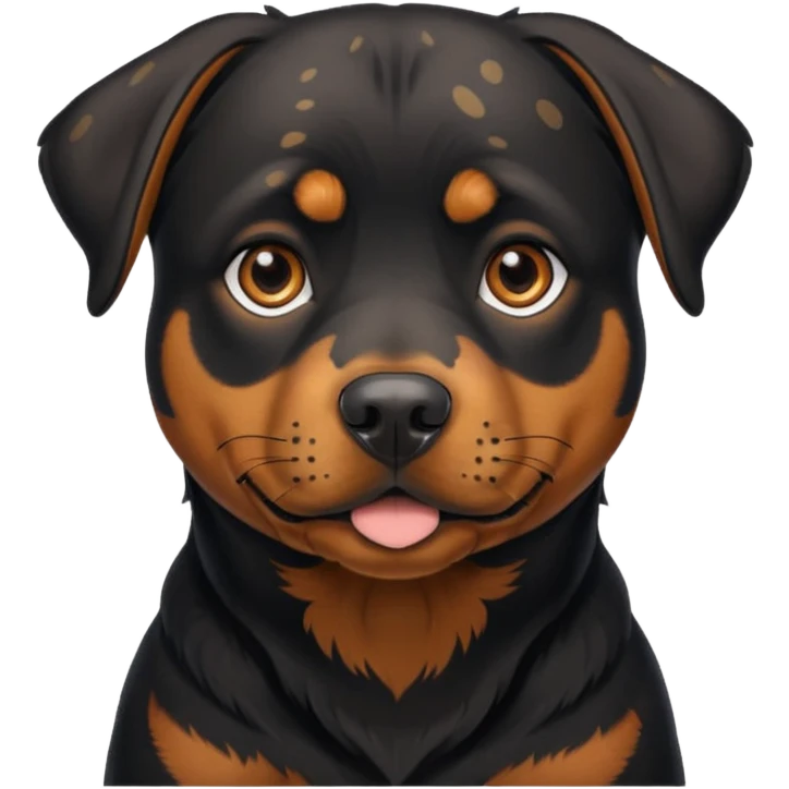 Rottie mix slim dog all back with spots of brown on the face  emoji