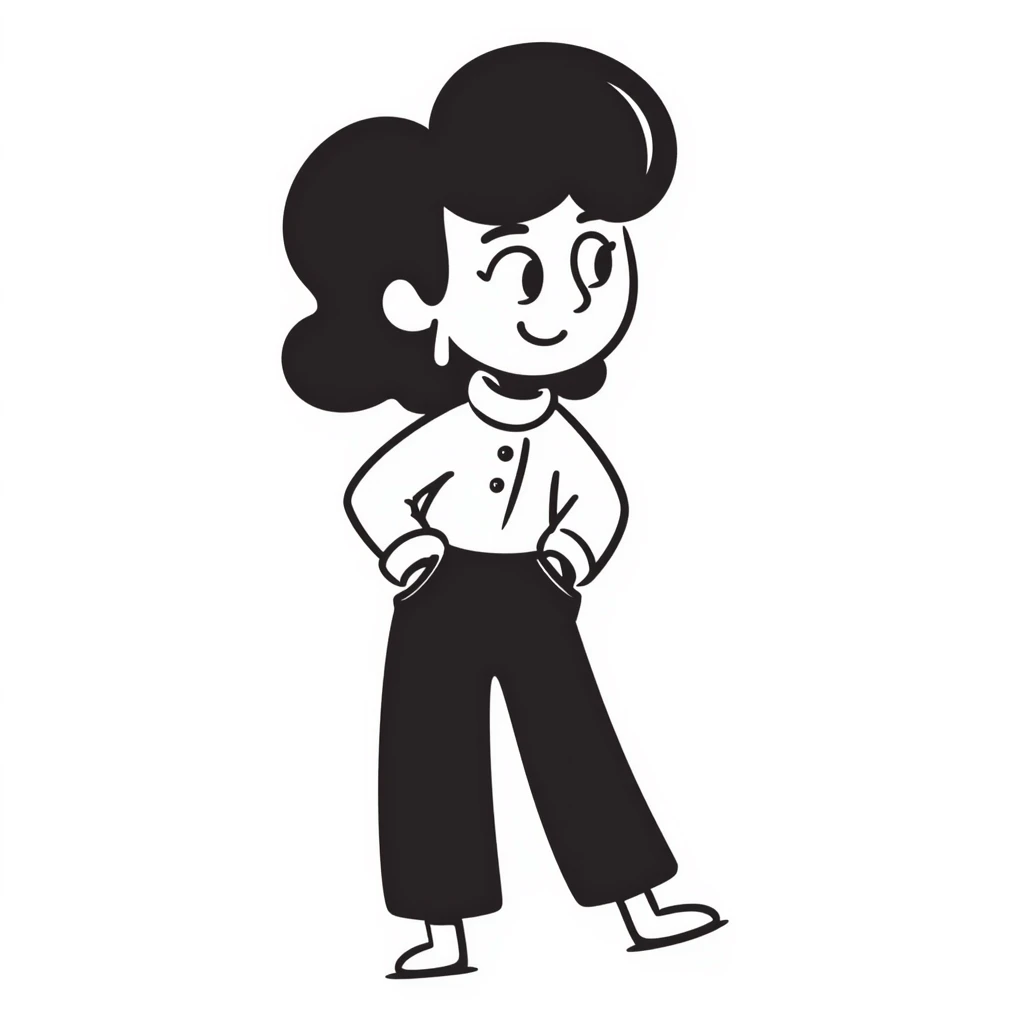 hand drawn doodle of mela.alm character emoji