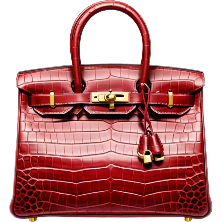 dark red hermes birkin bag crocodile  leather emoji