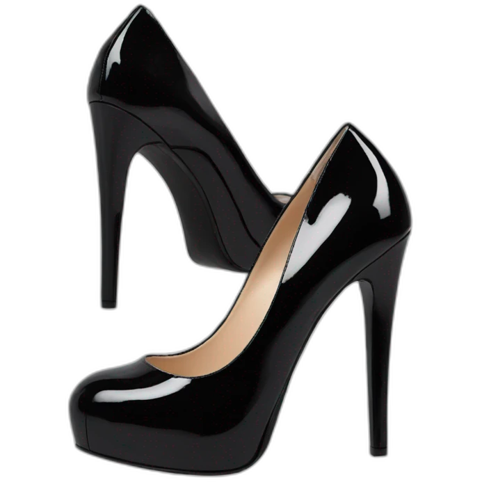 Black Patent Leather Daffodile Platform Heels emoji