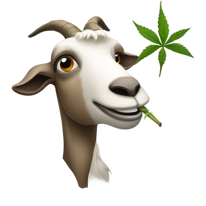 Goat smoking a weed blunt  emoji