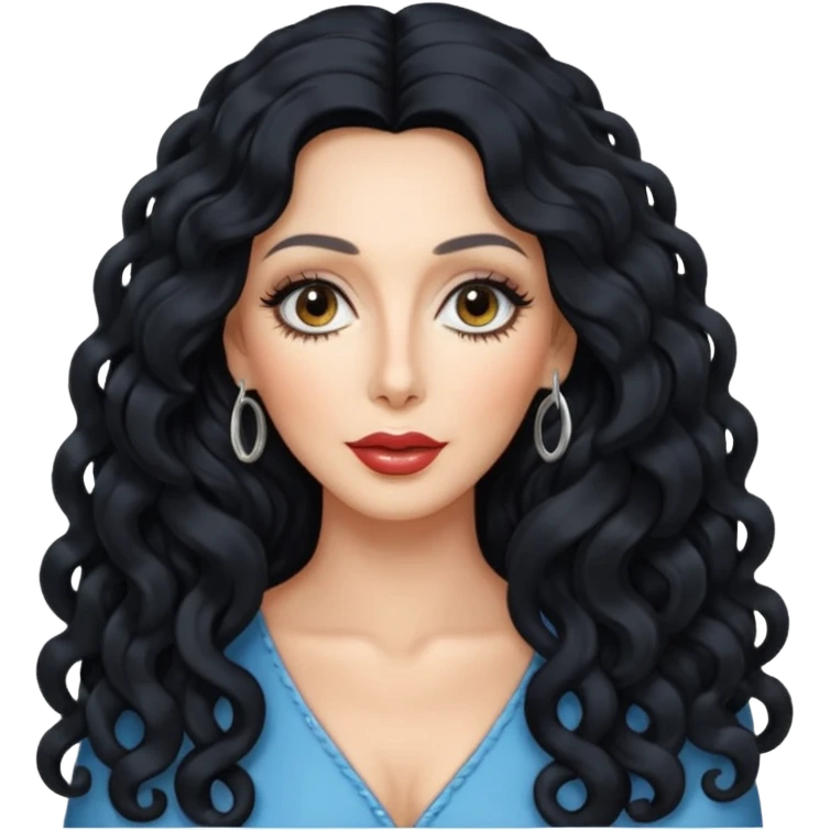 Cher with long curly hair emoji