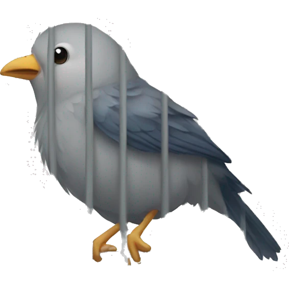 Bird in cage emoji