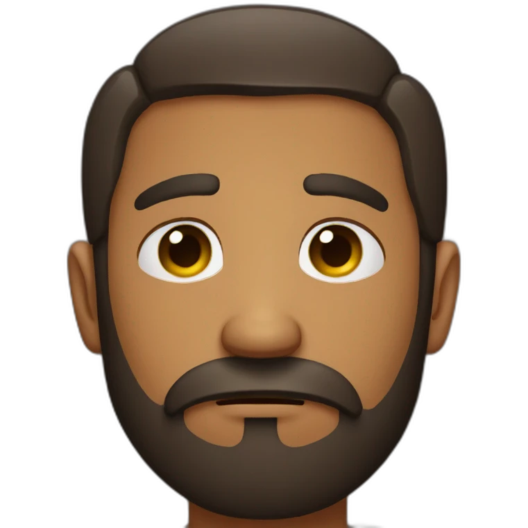 A sad brown man with a beard emoji