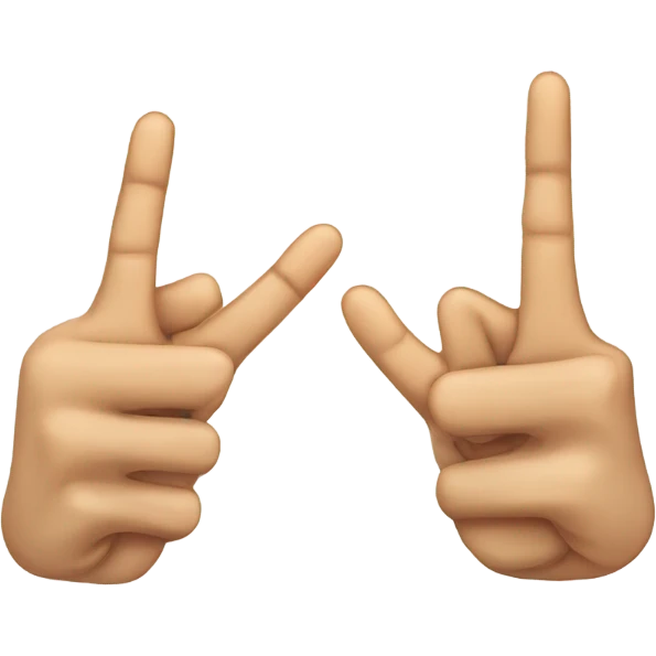 Folded middle finger and index finger emoji