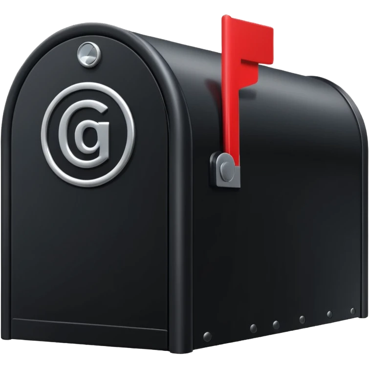 black unified mailbox on black post emoji