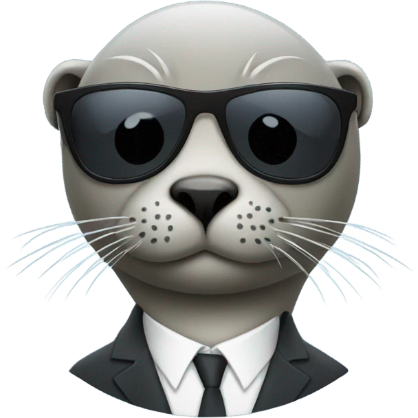 Seal wearing a suit with sunglasses  emoji