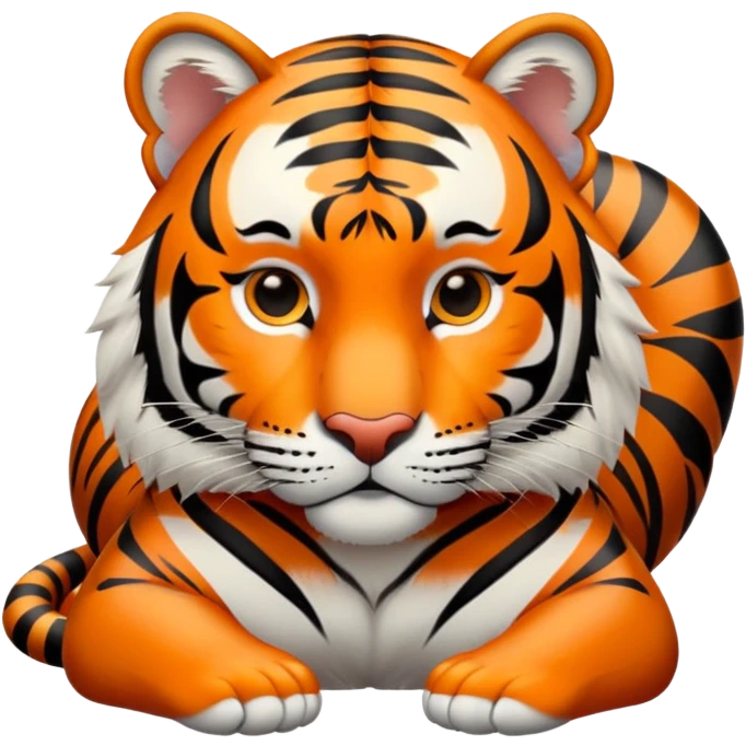 tiger lying down relaxed emoji