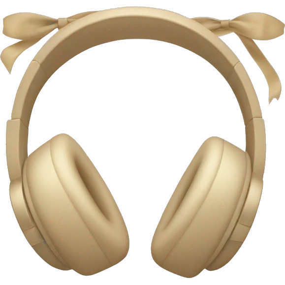 beige apple headphones with beige bows emoji