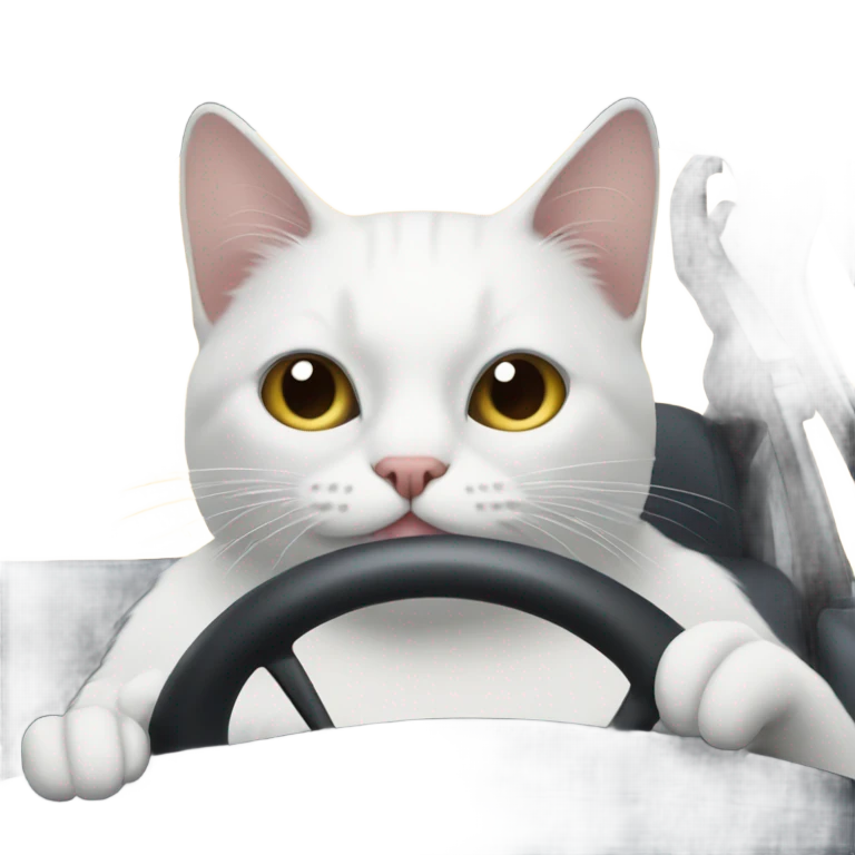 A cat driving a car emoji