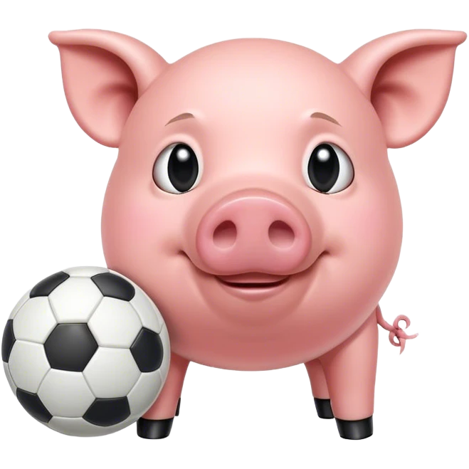 Soccer pig emoji