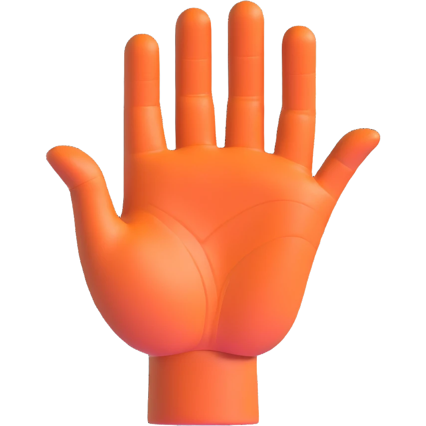 muscular strong hand floating on white background emoji