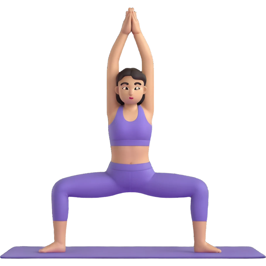 person in warrior pose yoga emoji