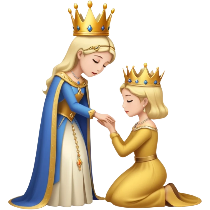 Person bowing to a queen emoji