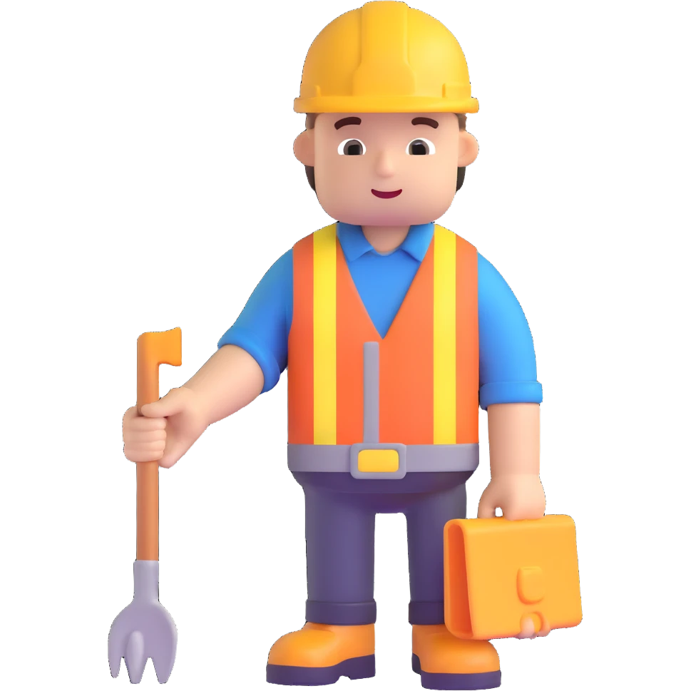 builder constructing himself, self-creation emoji