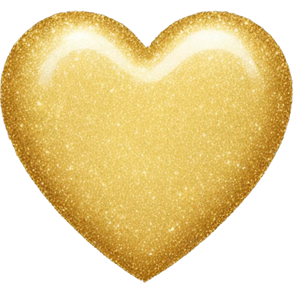Glittery simple golden heart emoji