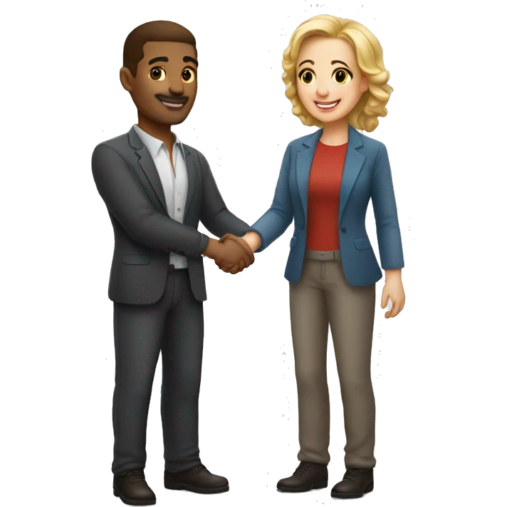 light-skinned restaurateur and blogger shake hands emoji