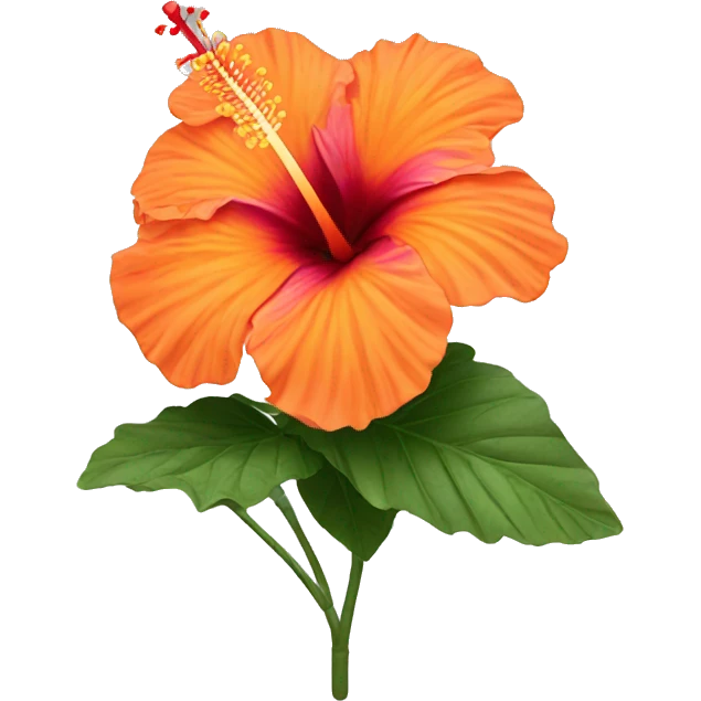 orange hibiscus flower emoji