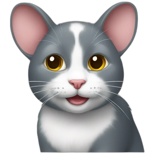 Souris sur un chat emoji