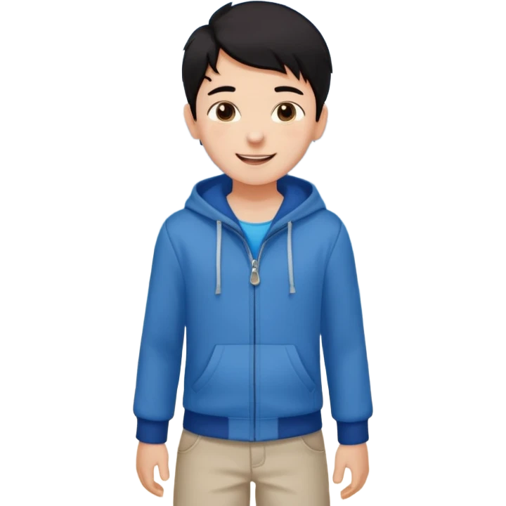  검정머리남자아이, 옷 입히고, 행복한 표정에, 배경 기득 심플하지 않게 키워드는 바다!!! emoji