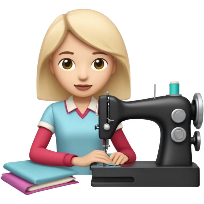 A 3D emoji with a apple Memoji style that the depicts a person who is learning to become a fashion designer as her highchool extended profile. She is young in a highschool age. She has items that are familiar with this job in the field emoji