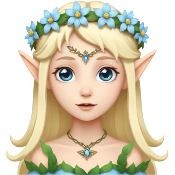 A pale blue eye blonde elf fairy emoji