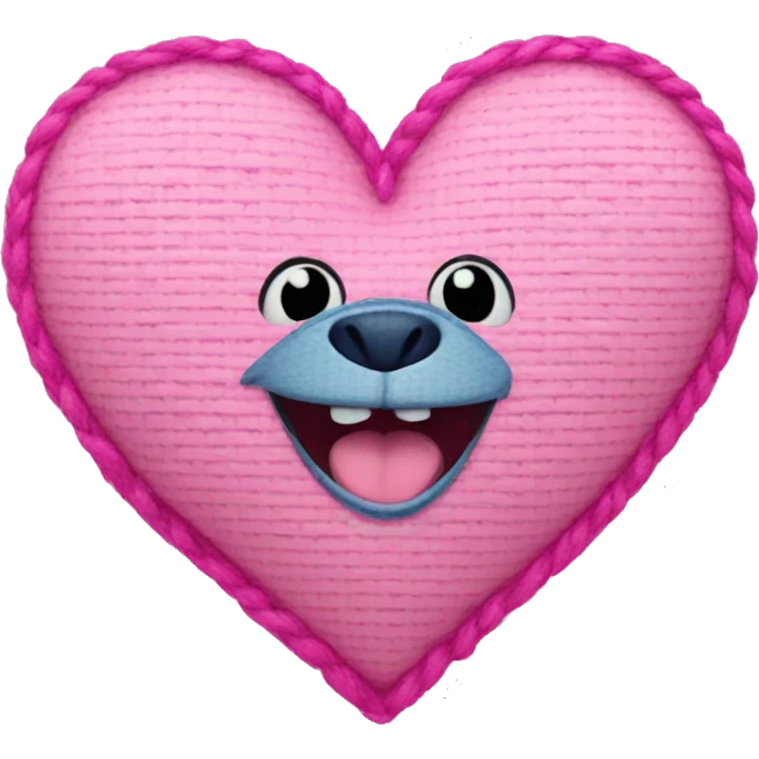 pink heart with Stitch emoji