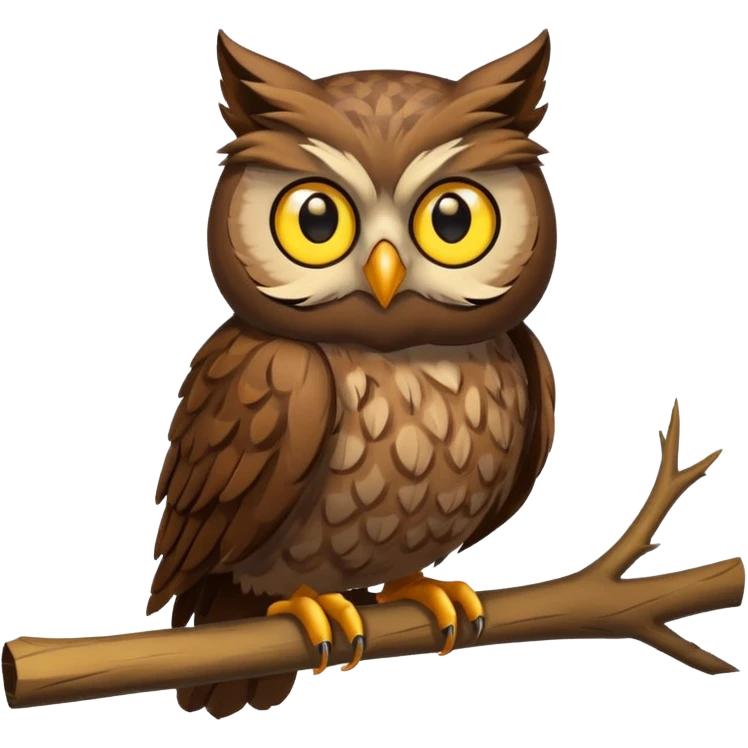 A owl with a cat head emoji