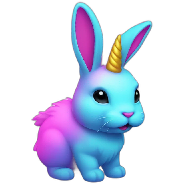 bunny unicorn neon emoji