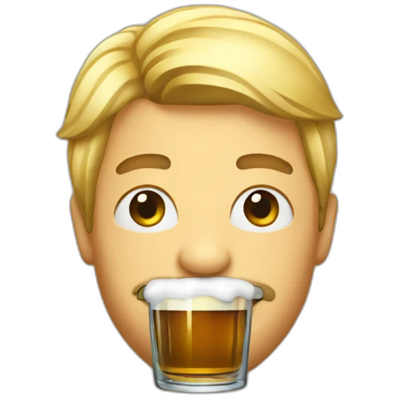 persons with beerglas in mouth emoji