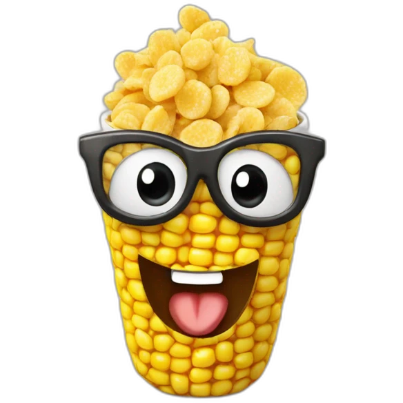 happy corn chocolate flakes emoji