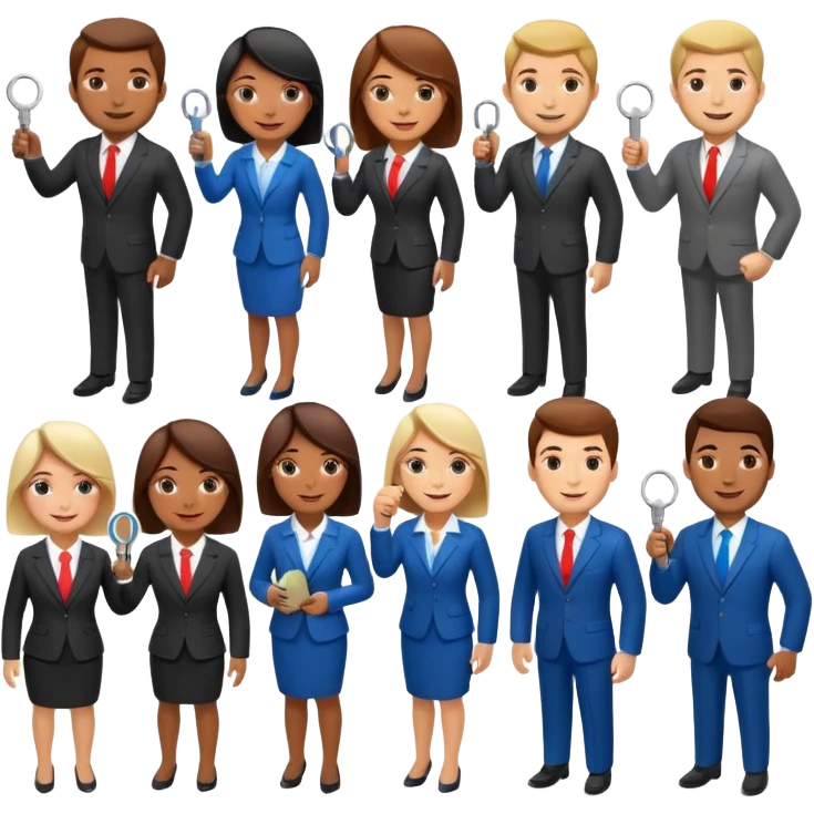 isometric people dressed as realtors emoji