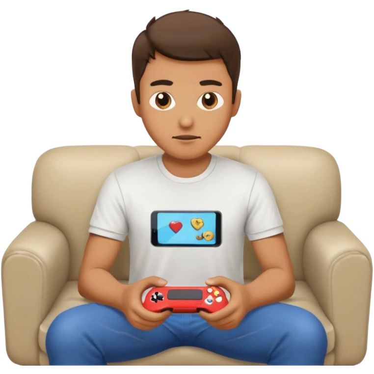 man playing video games on a sofa emoji