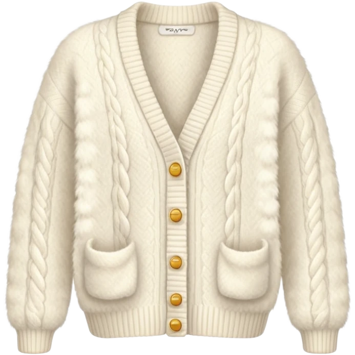Ivory fuzzy cardigan  emoji