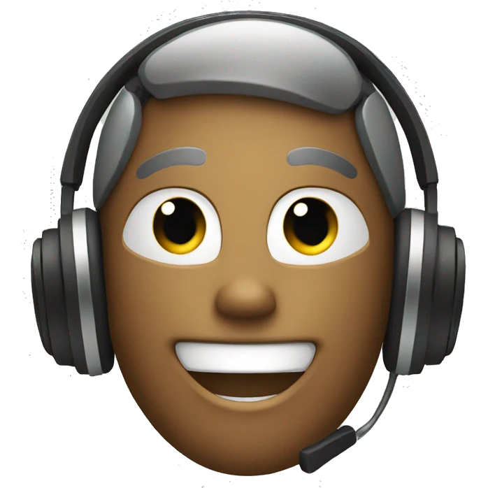 A smiling face with a headset emoji
