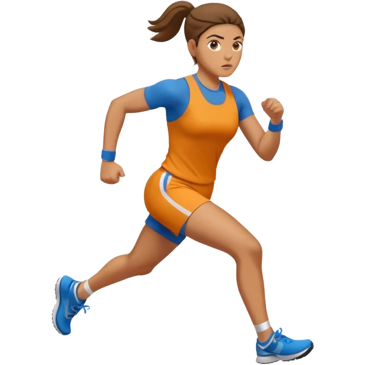 create a stocky female runner emoji