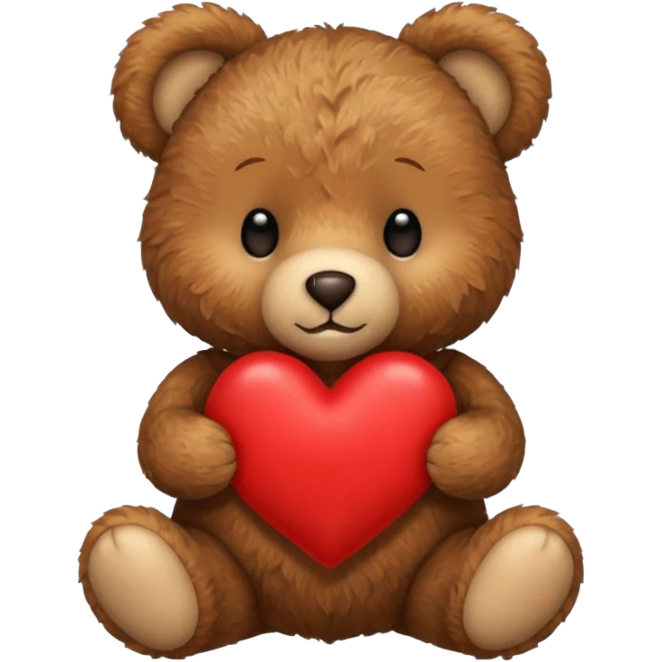 Teddy bear holding love emoji