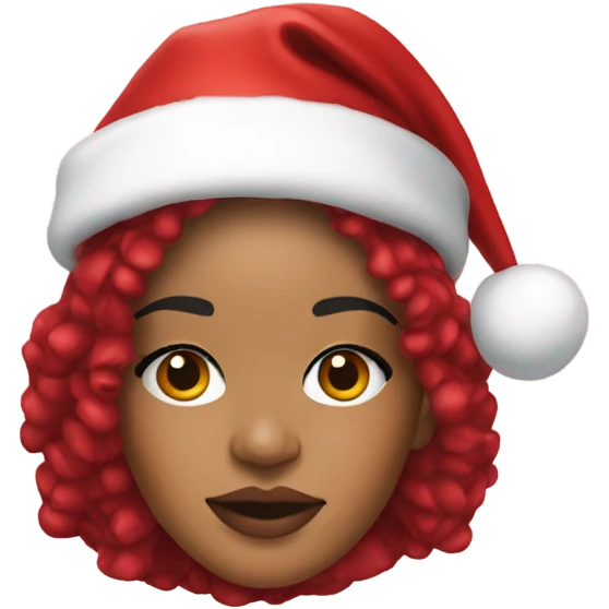 Rihanna wearing christmas hat emoji