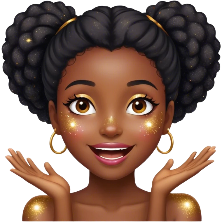 Beautiful black and fat girl glitter emoji