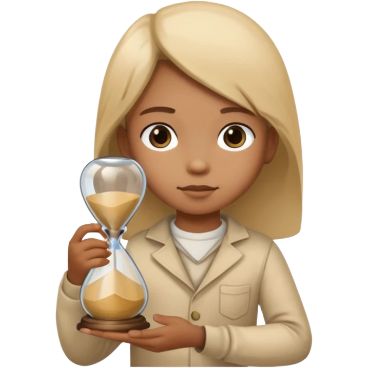 child holding hourglass emoji
