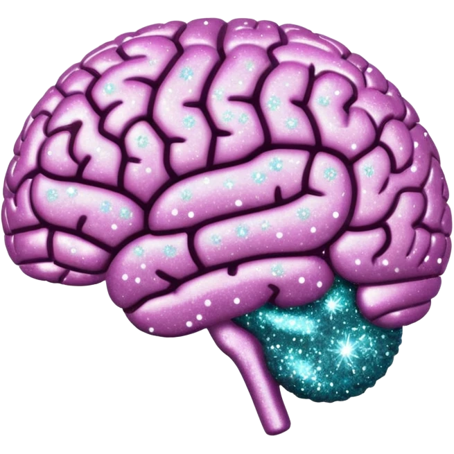 glitter white brain emoji