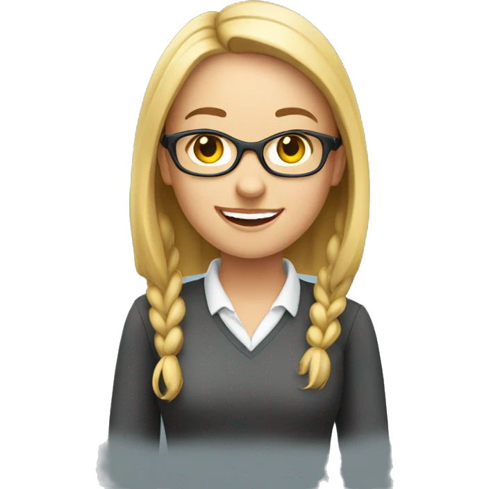 A YOUNG FEMALE ENGLISH TEACHER HAPPY emoji