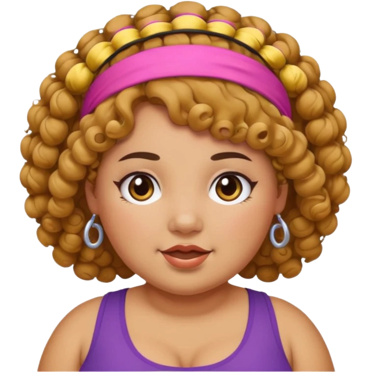 curly fat girl with headband emoji