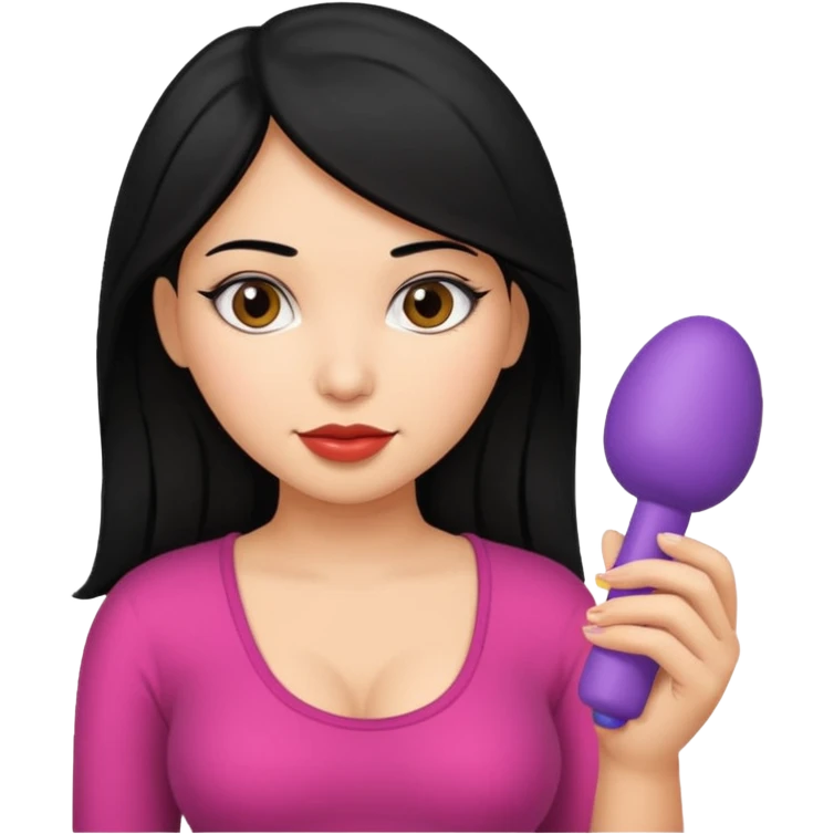 Black hair Latina girl sitting a dick sex toy on it  emoji