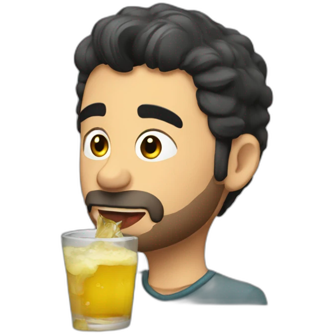 Julien Ammar drinking emoji