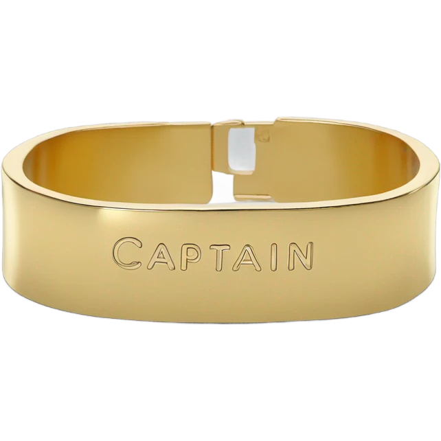 gold armband wit "captain" on it emoji