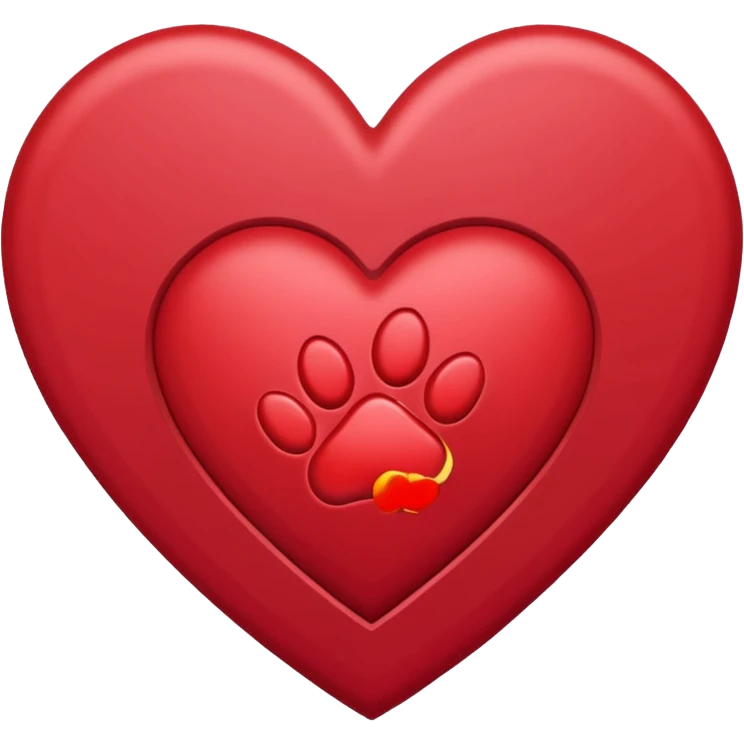 heart with a paw print and a butterfly border emoji
